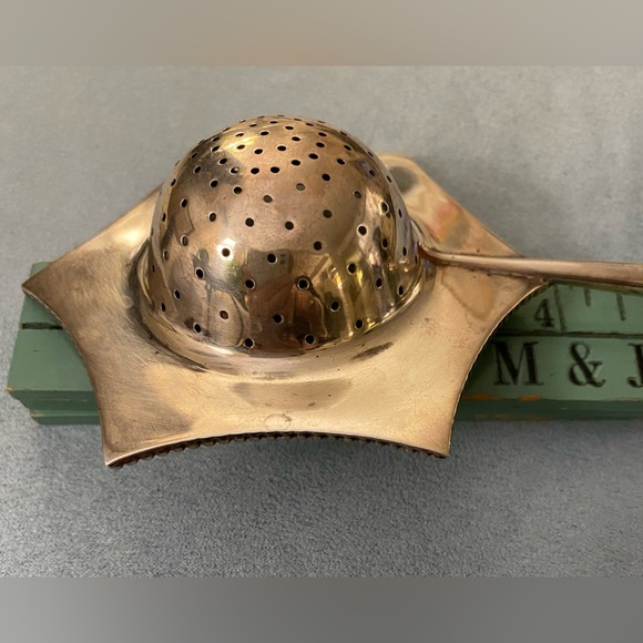 Antique English Sterling Silver Tea Strainer - Picture 10 of 12